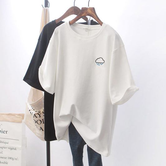 White Loose Short-sleeved T-Shirt
