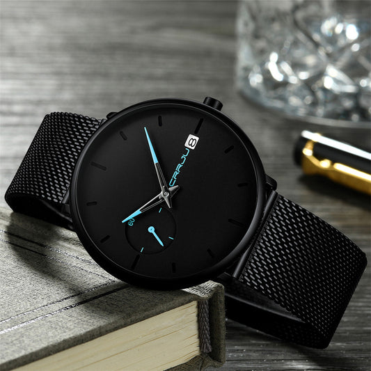 Men's Minimalist Analog Quartz Date Bracelet Watch