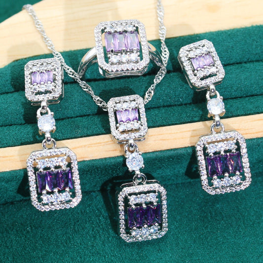 Zircon Necklace Earring