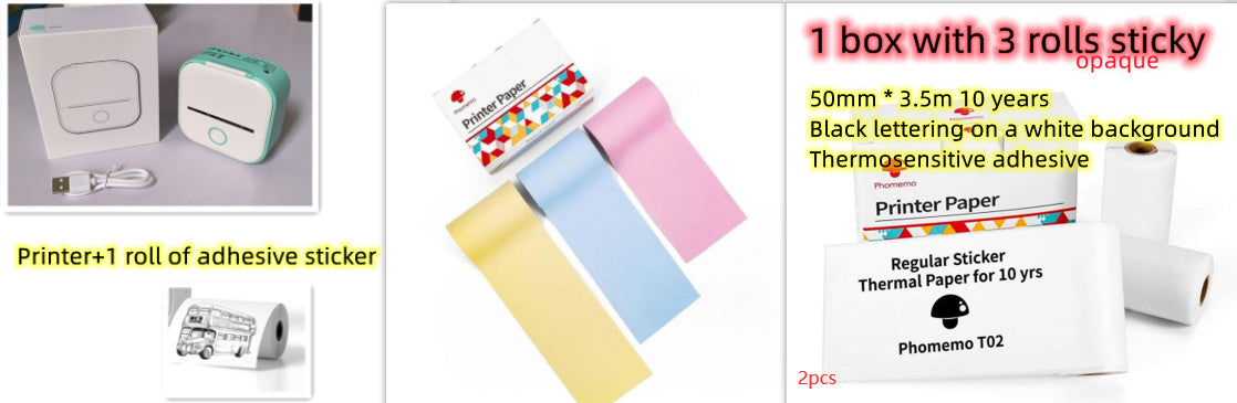 Portable Mini Thermal Label Printer Home Photo Printer Student Wrong Question Printer Bluetooth-compatible