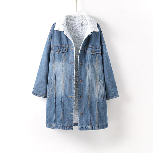 Vangull Fur Warm Winter Denim Jacket