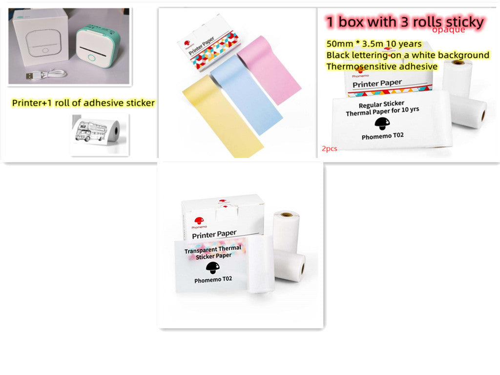 Portable Mini Thermal Label Printer Home Photo Printer Student Wrong Question Printer Bluetooth-compatible