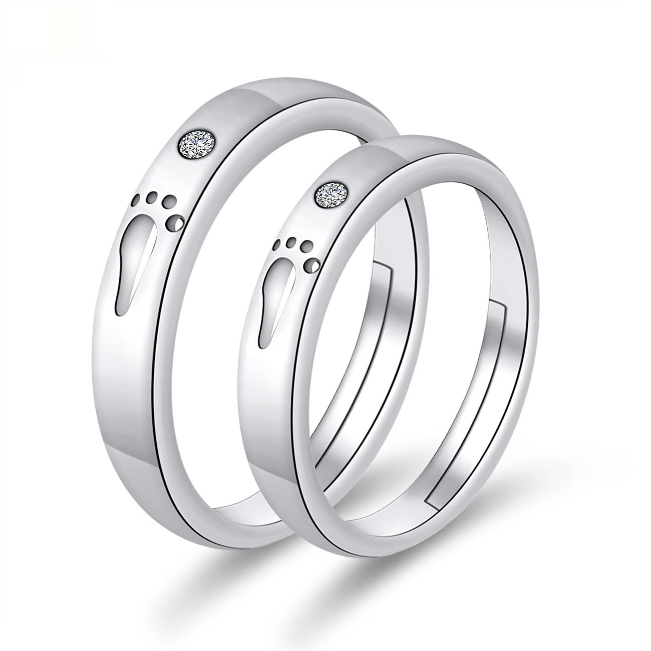 Moissanite Engagement Couple Rings