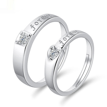 Moissanite Engagement Couple Rings