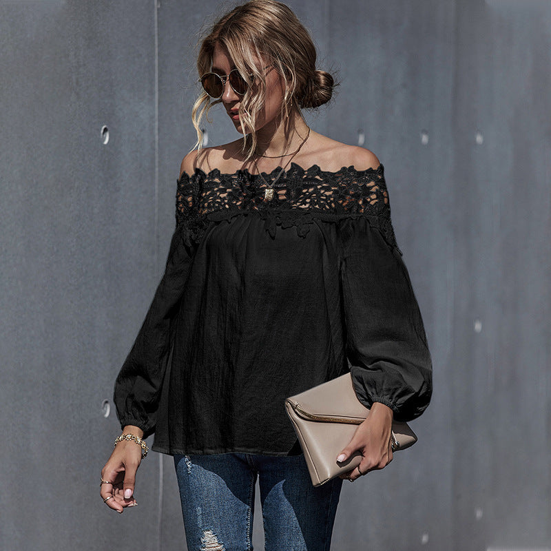 One-shoulder Puff Sleeve French Top
