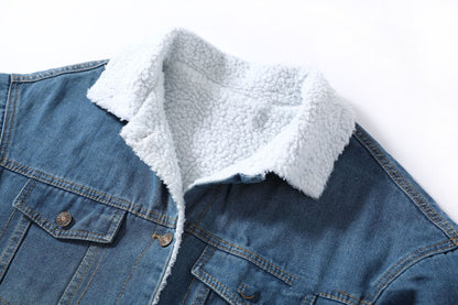 Vangull Fur Warm Winter Denim Jacket