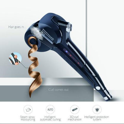 Professional ceramic hair steam curling iron