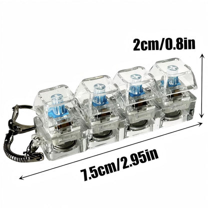 Transparent Fingertip Keyboard Keychain, To Press Key, Portable Stress Relieving Toy, Key Pendant