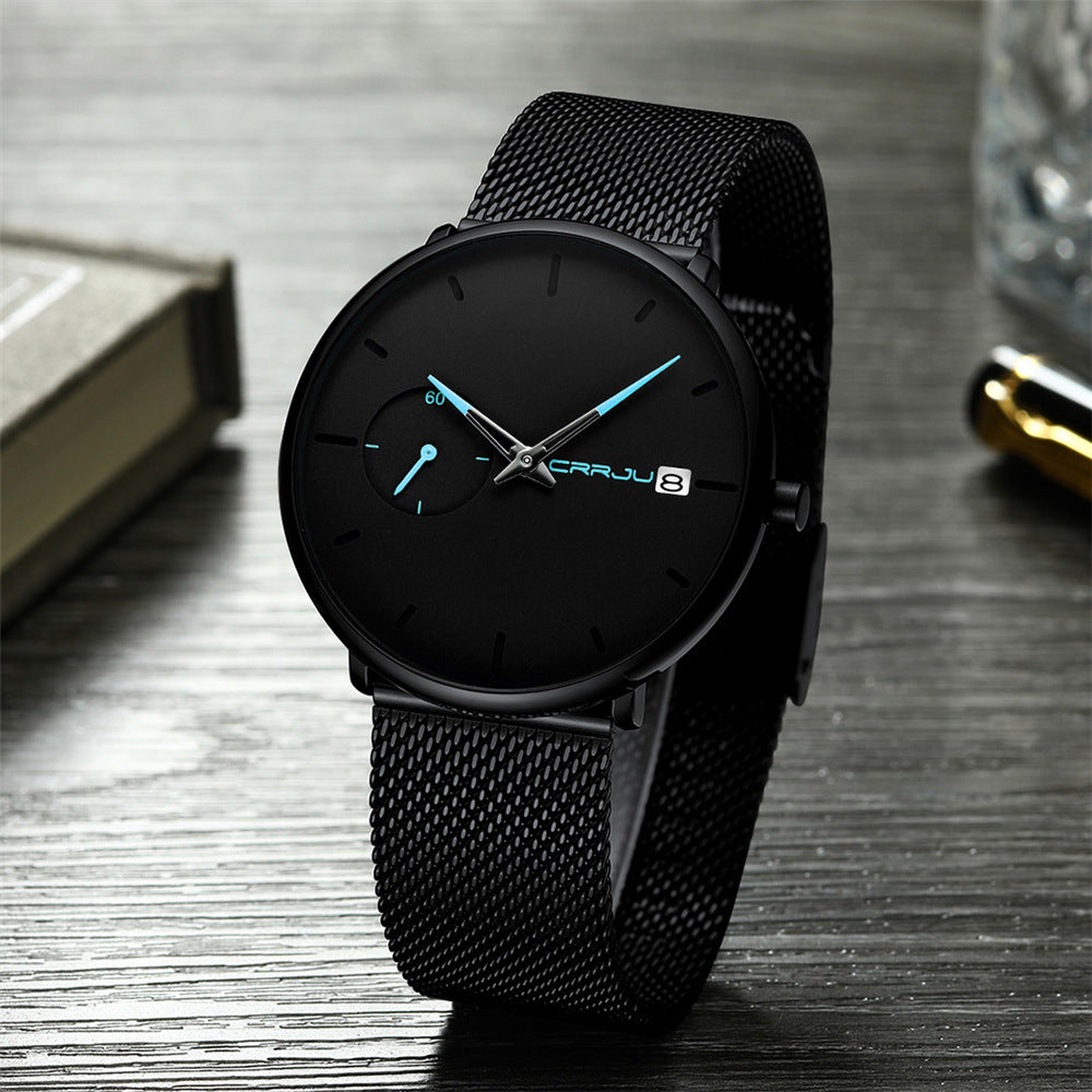 Men's Minimalist Analog Quartz Date Bracelet Watch