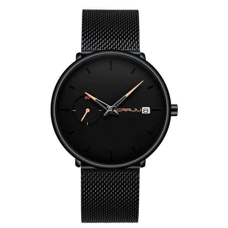 Men's Minimalist Analog Quartz Date Bracelet Watch
