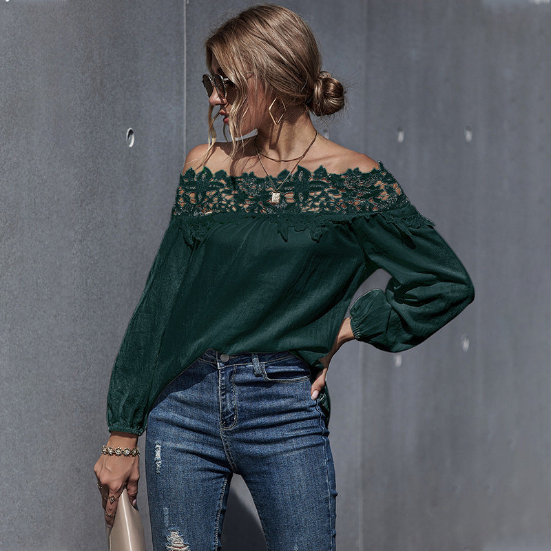 One-shoulder Puff Sleeve French Top