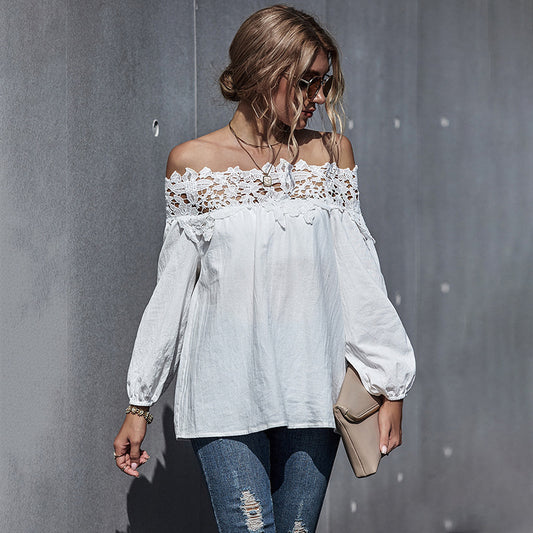 One-shoulder Puff Sleeve French Top