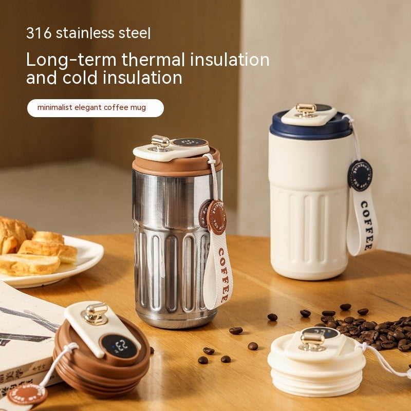 Smart Digital Thermal Bottle Portable Coffee Mug Stainless Steel Water Bottle