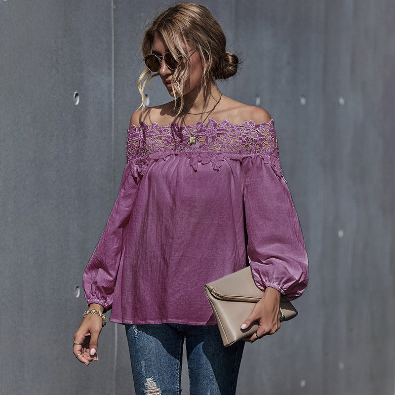 One-shoulder Puff Sleeve French Top