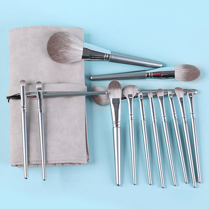 New 14 Piece Wooden Handle Makeup Brush Set