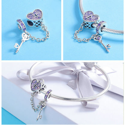 S925 Sterling Silver Charm Heart Spoon Chain Bracelet