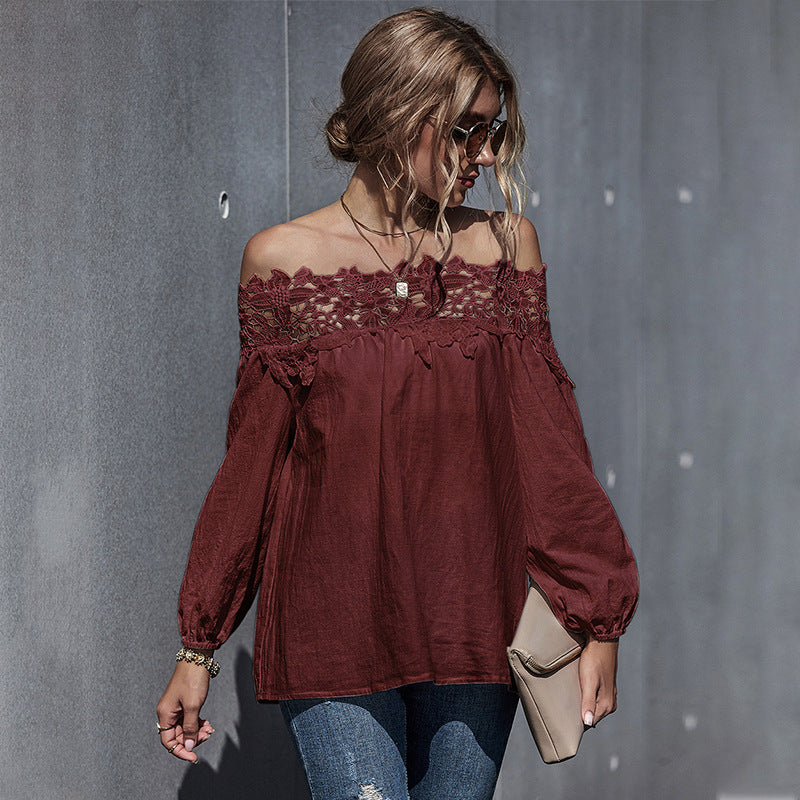 One-shoulder Puff Sleeve French Top