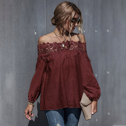 One-shoulder Puff Sleeve French Top