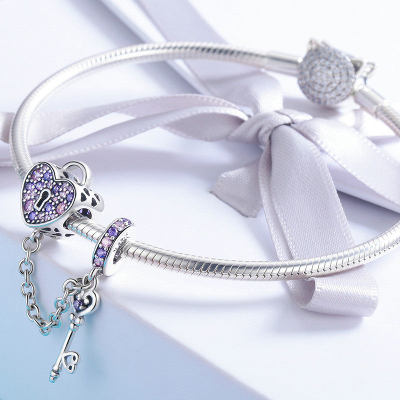 S925 Sterling Silver Charm Heart Spoon Chain Bracelet