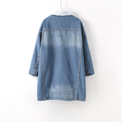 Vangull Fur Warm Winter Denim Jacket