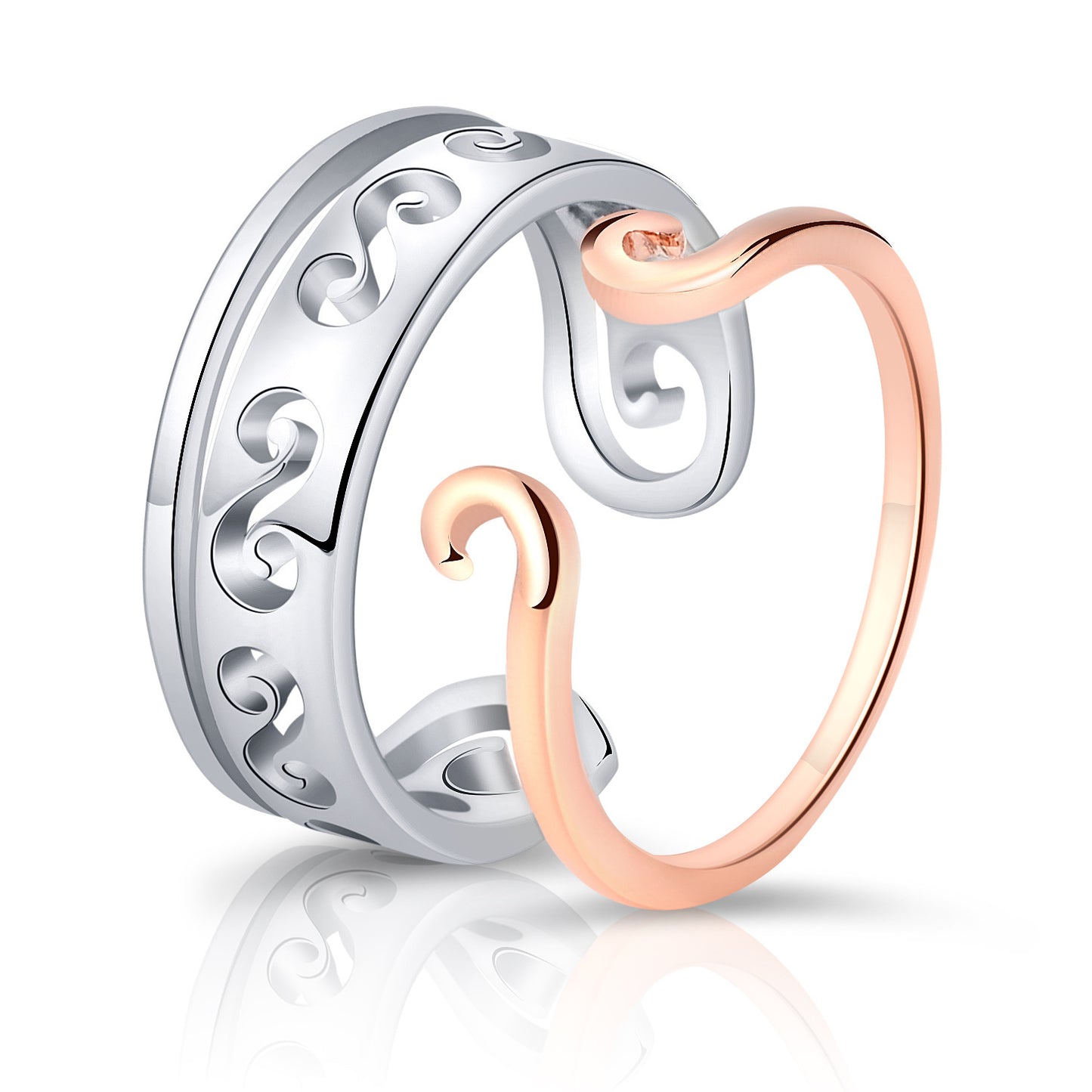 Moissanite Engagement Couple Rings