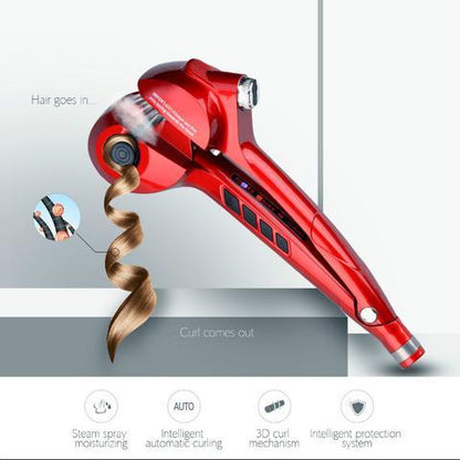 Professional ceramic hair steam curling iron
