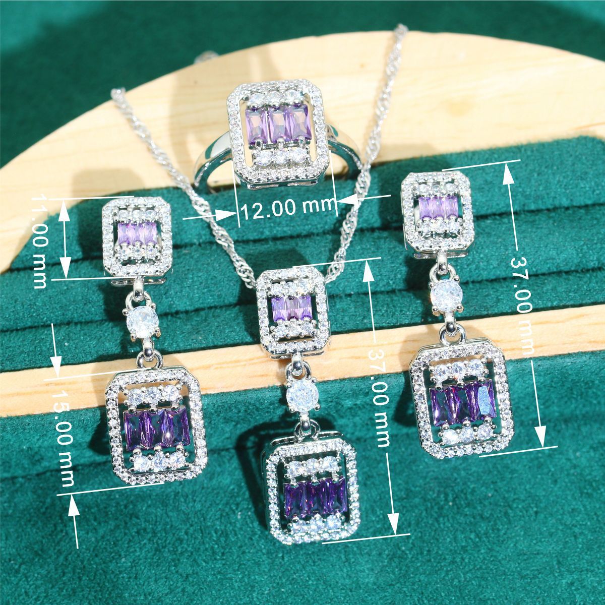 Zircon Necklace Earring