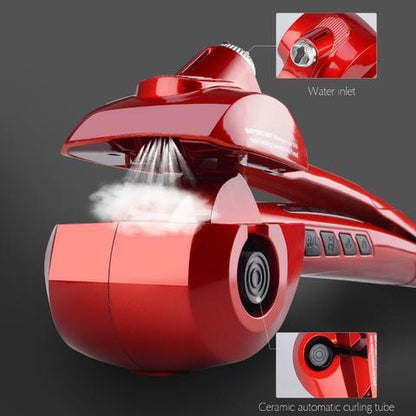 Professional ceramic hair steam curling iron