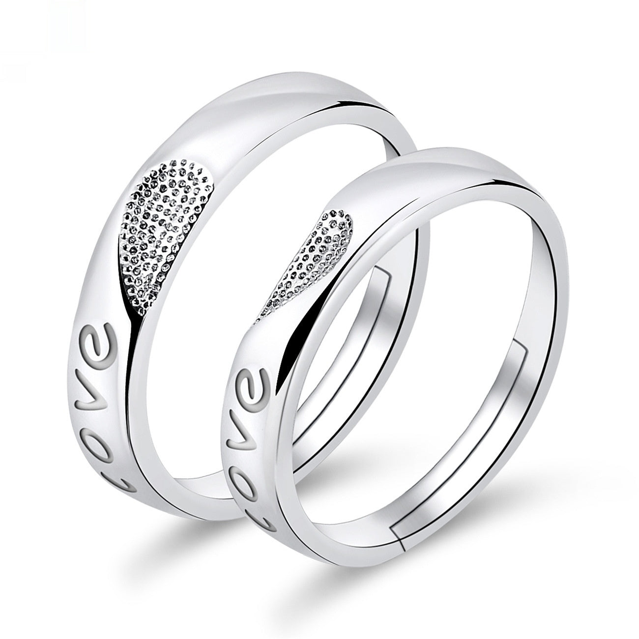 Moissanite Engagement Couple Rings
