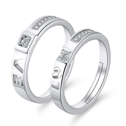 Moissanite Engagement Couple Rings