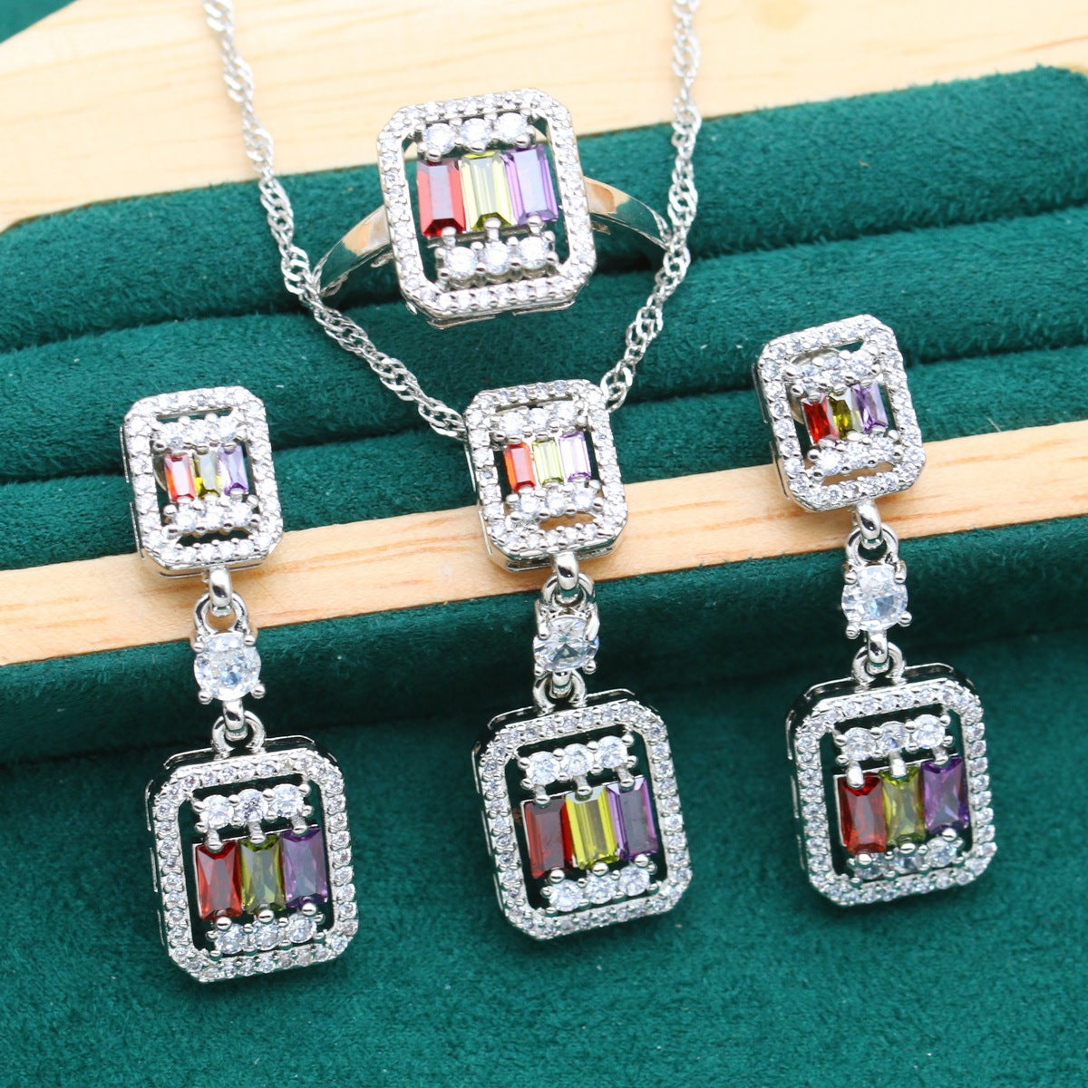 Zircon Necklace Earring