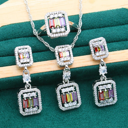 Zircon Necklace Earring