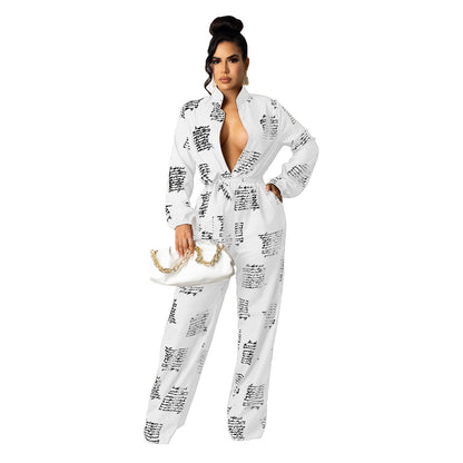Fashion Loose Shirt Long Sleeve Romper