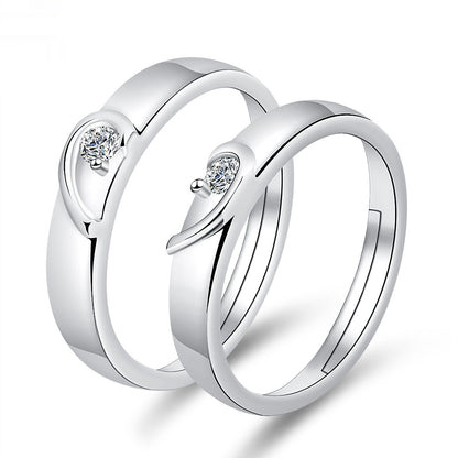 Moissanite Engagement Couple Rings