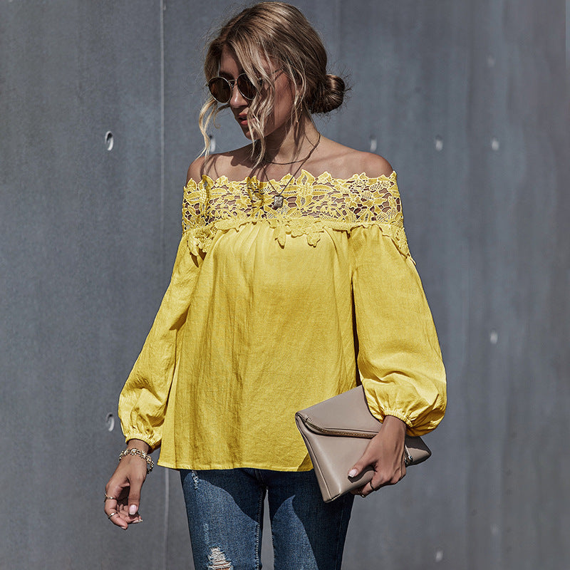 One-shoulder Puff Sleeve French Top