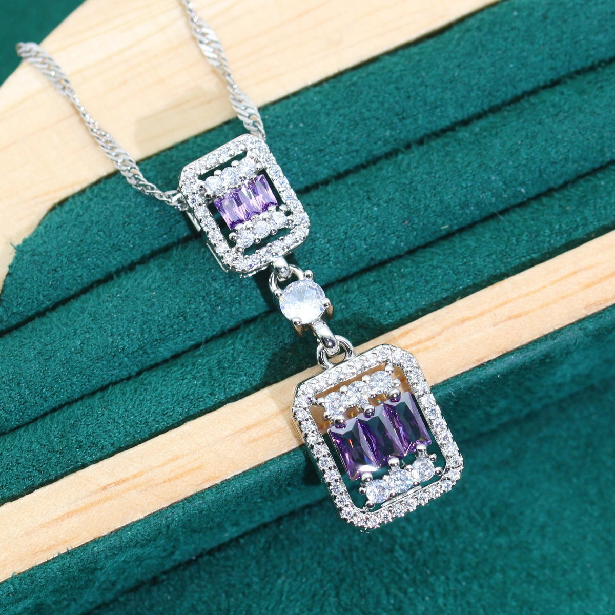 Zircon Necklace Earring