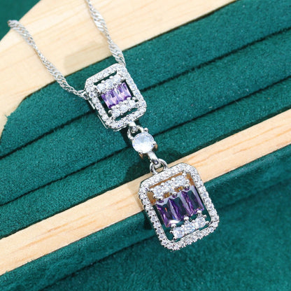Zircon Necklace Earring
