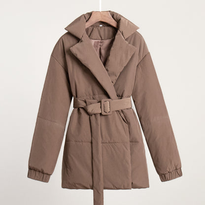 New Thickened Slimming Cinched Cotton-padded Coat