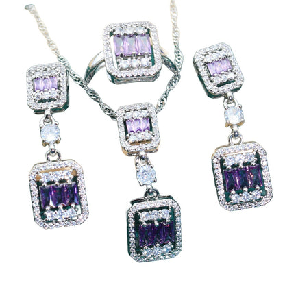 Zircon Necklace Earring