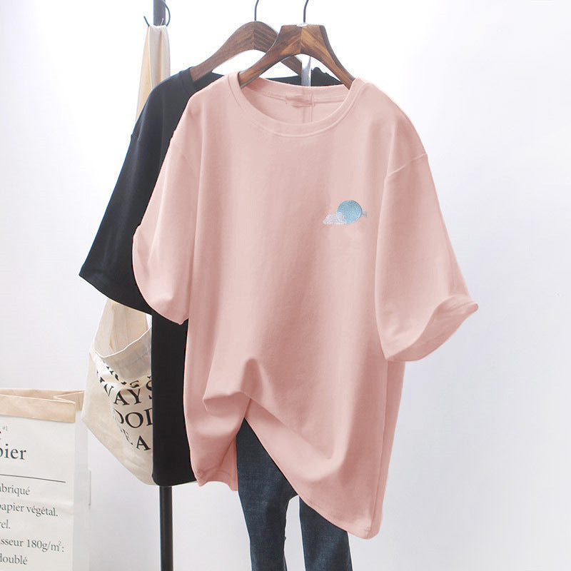 White Loose Short-sleeved T-Shirt