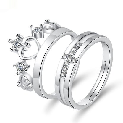 Moissanite Engagement Couple Rings
