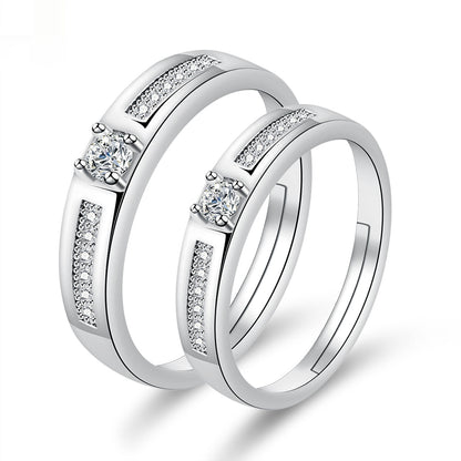 Moissanite Engagement Couple Rings