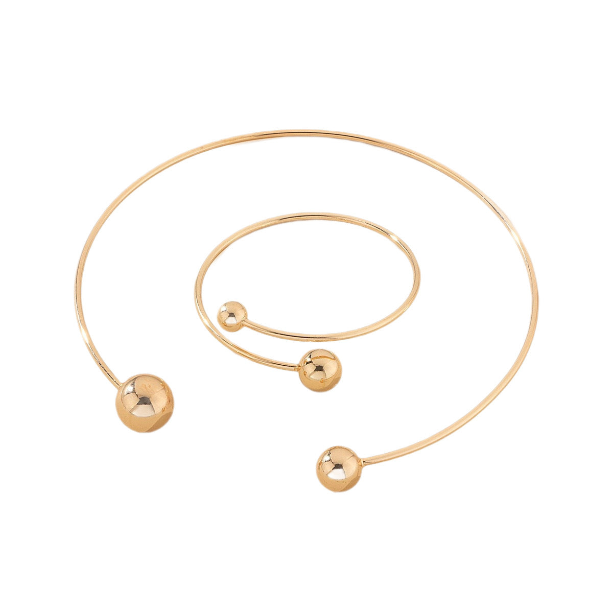 Gold Size Ball Bangle Bracelet