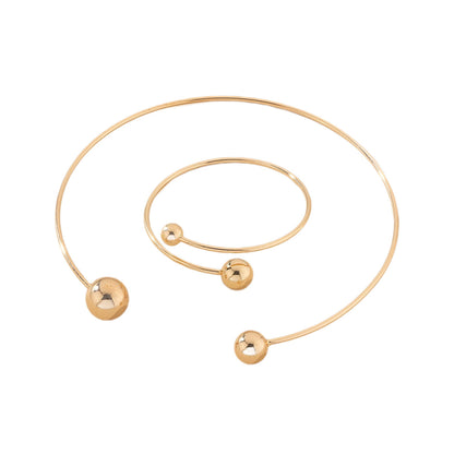 Gold Size Ball Bangle Bracelet