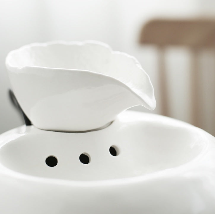 Ceramic Automatic Cat Leaf Water Dispenser