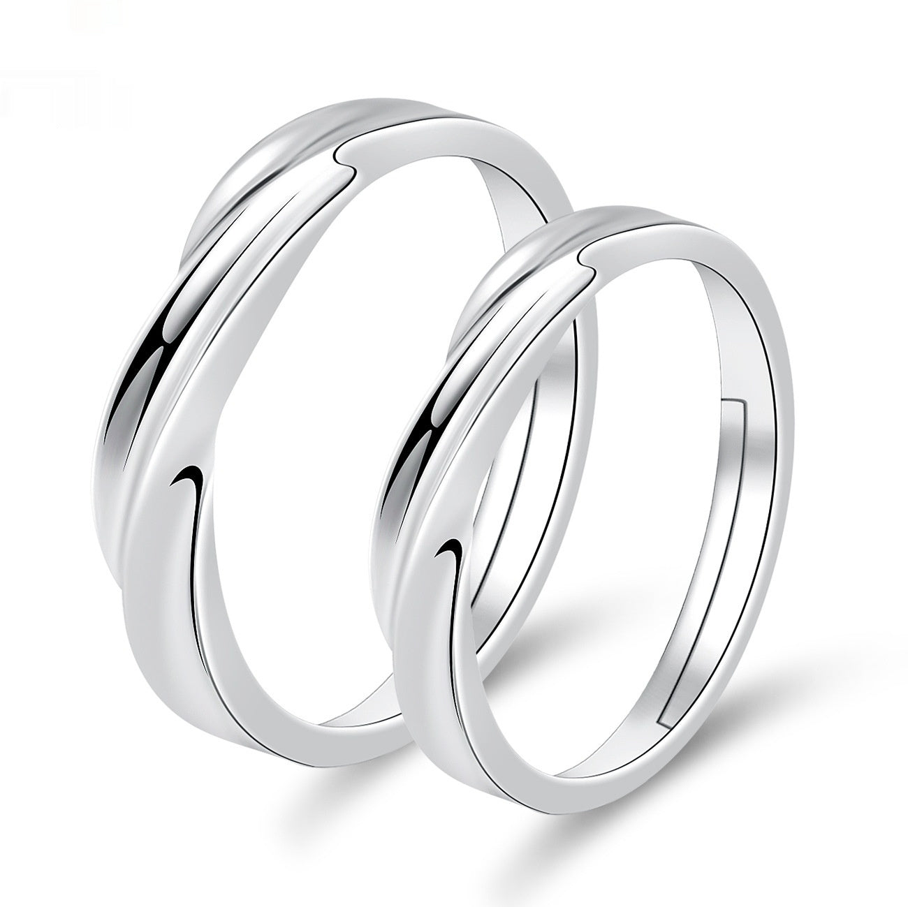 Moissanite Engagement Couple Rings