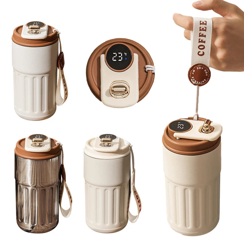 Smart Digital Thermal Bottle Portable Coffee Mug Stainless Steel Water Bottle