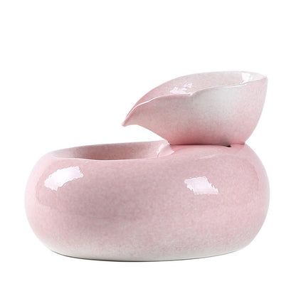 Ceramic Automatic Cat Leaf Water Dispenser