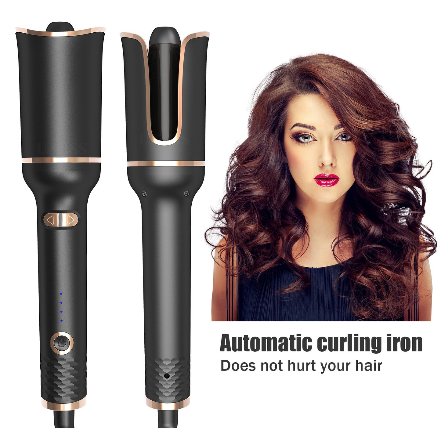 Black Automatic Spiral Electric Iron Curling