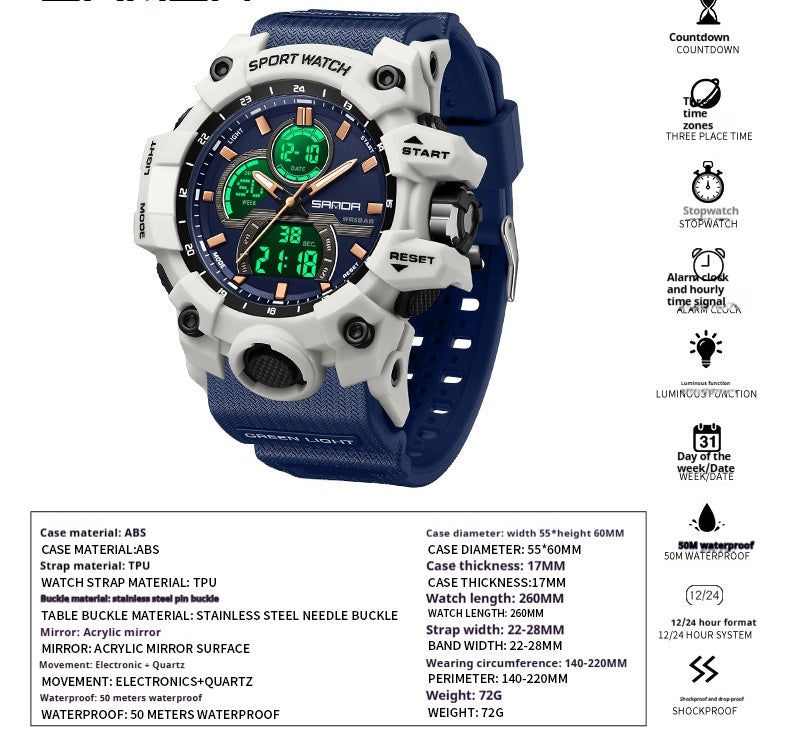 Student Fashion Sports Waterproof Electronic Watch